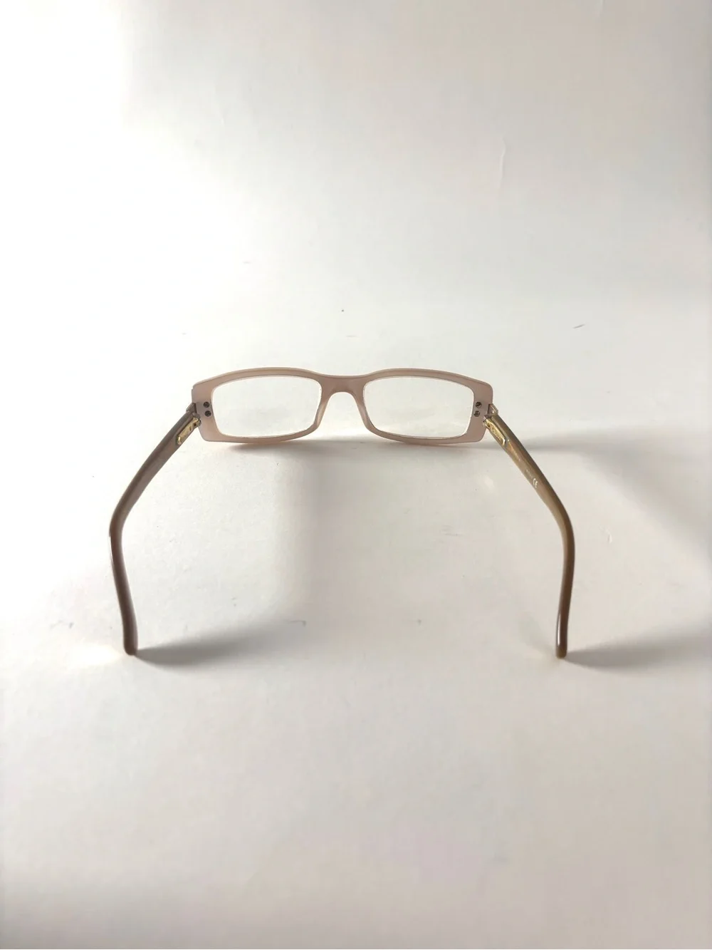 Gucci Beige Rectangular Women's Glasses